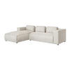 ECKSOFA Nova Beige Cord - Beige/Schwarz, Holz/Kunststoff (262/176cm) - S-Style Möbel