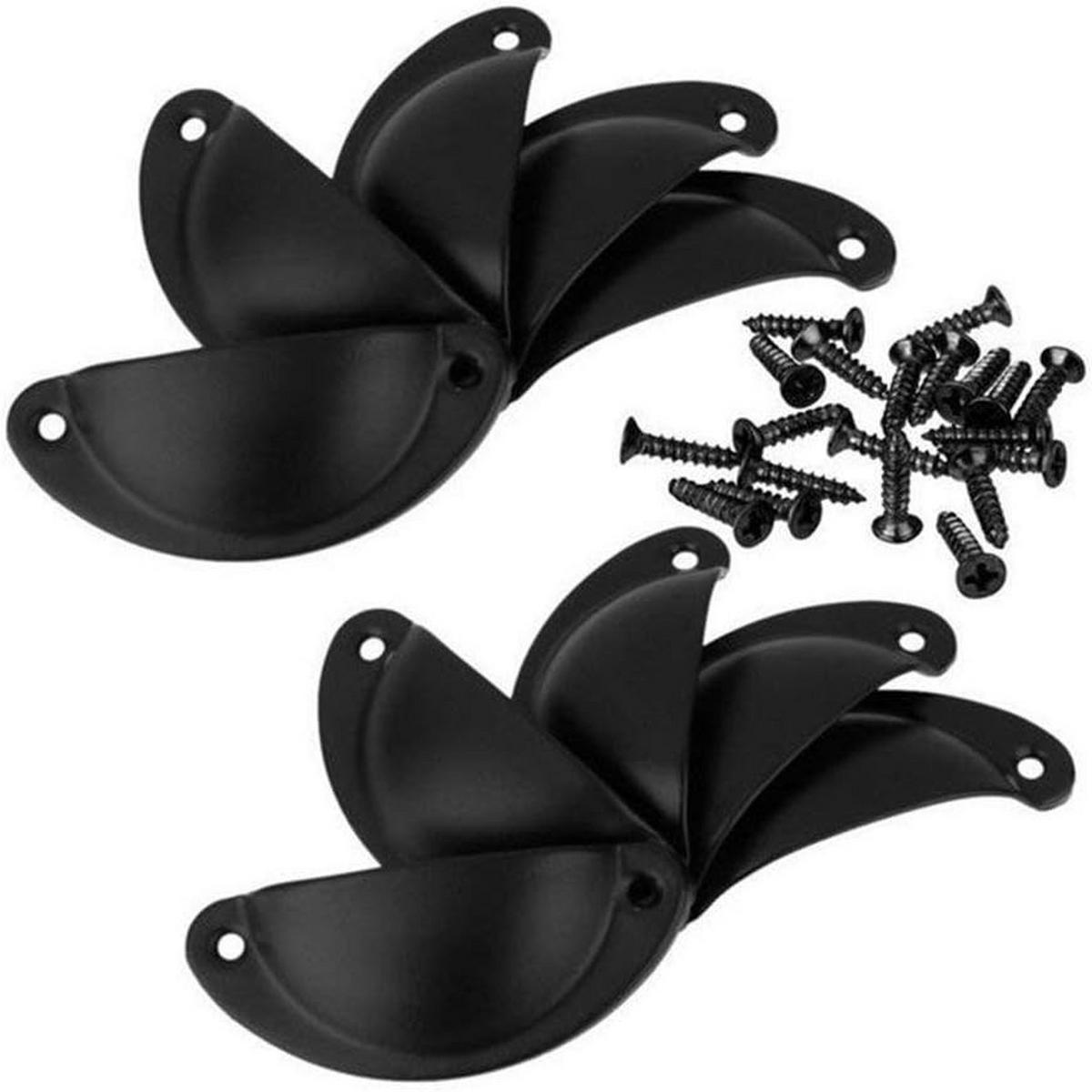 SCHRANKKNOPF 10er-Set - Schwarz, Metall (3.2/2.3/8.1cm)