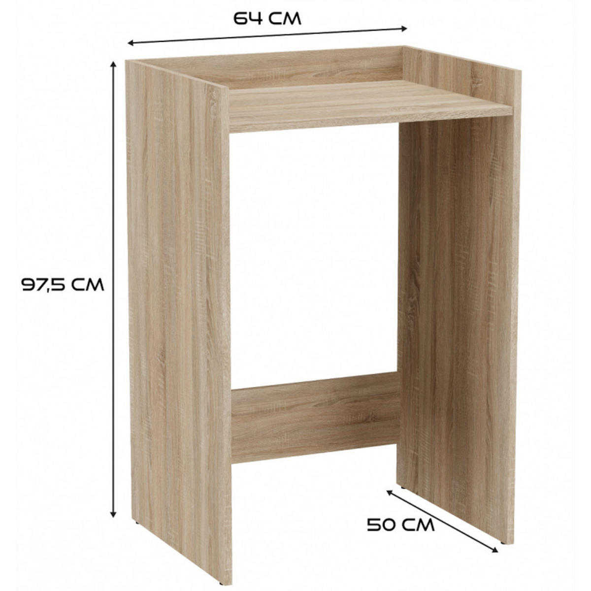 BADEZIMMERSCHRANK POLA NP für Waschmaschine - Sonoma Eiche, Holzwerkstoff (64/97.5/50cm) - CDF