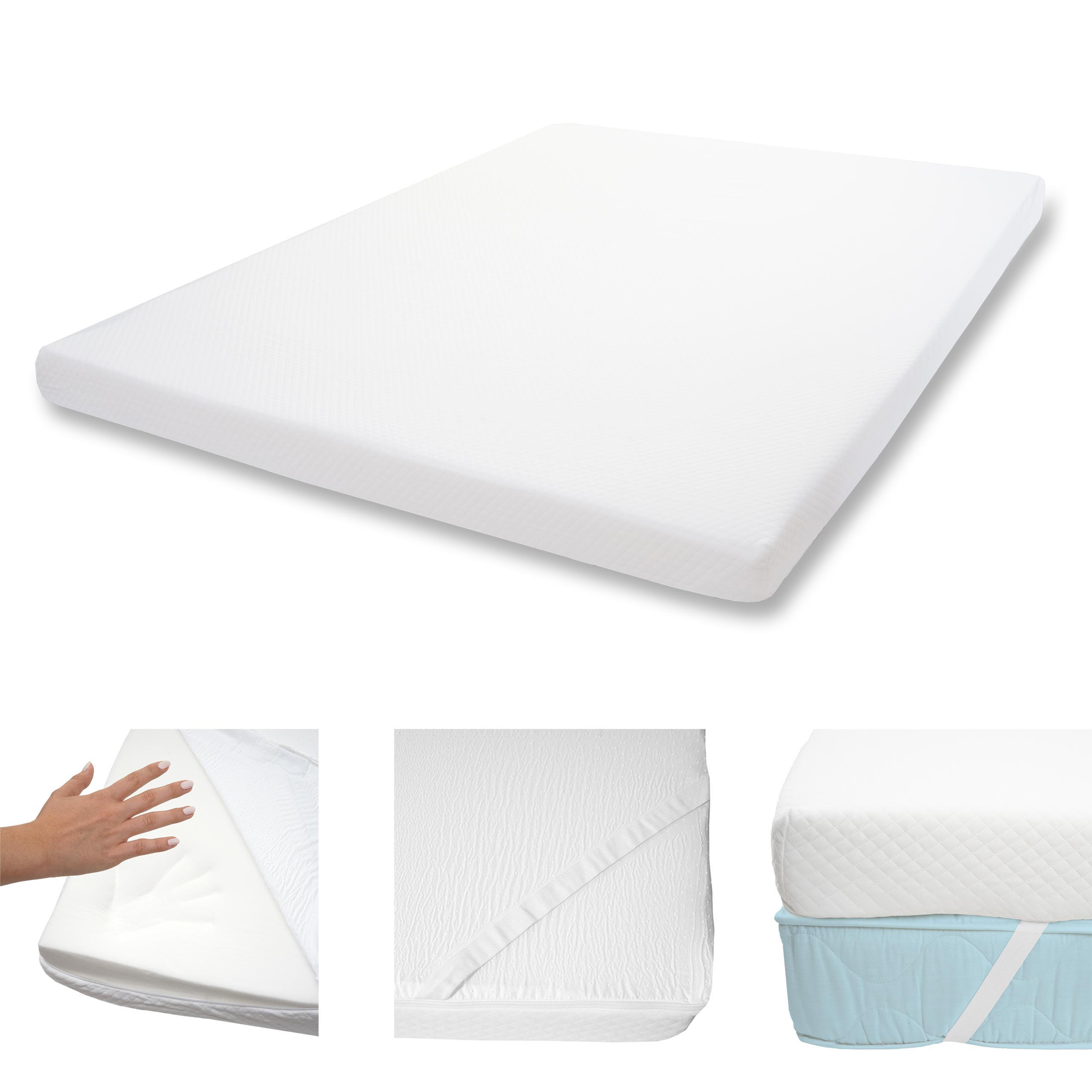 MCW MEMORYFOAM-MATRATZENTOPPER Weiß 180cm × 200cm × 10cm