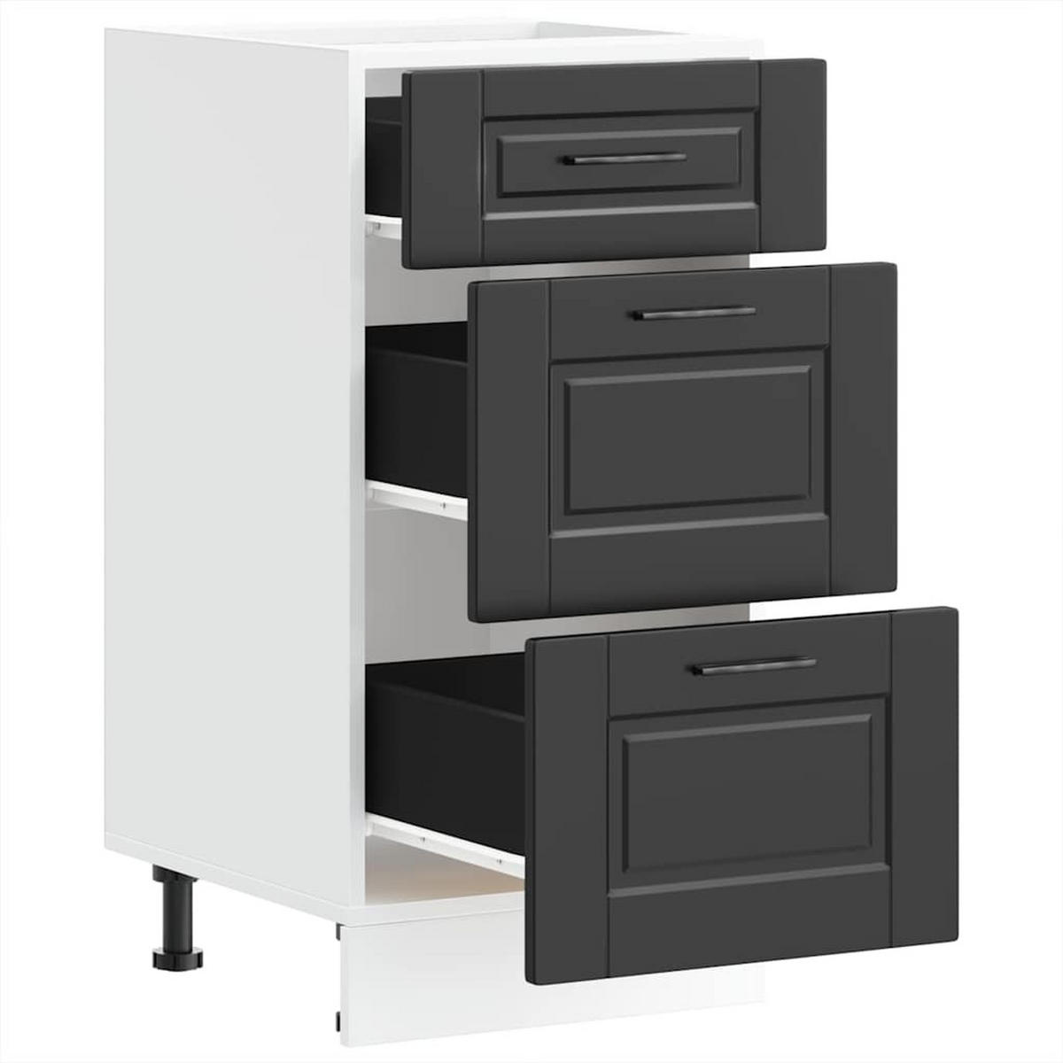 KÜCHENUNTERSCHRANK Porto Schwarz Holzwerkstoff - Schwarz, Holzwerkstoff (46/81.5/40cm) - vidaXL