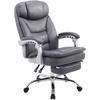 CHEFSESSEL Lederlook Grau - Chromfarben/Grau, Textil/Metall (67/112/67cm) - CLP