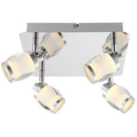 LED DECKENLEUCHTE COLORADO Chrom Silber - Silberfarben, Glas (25/25/15cm) - Globo Lighting