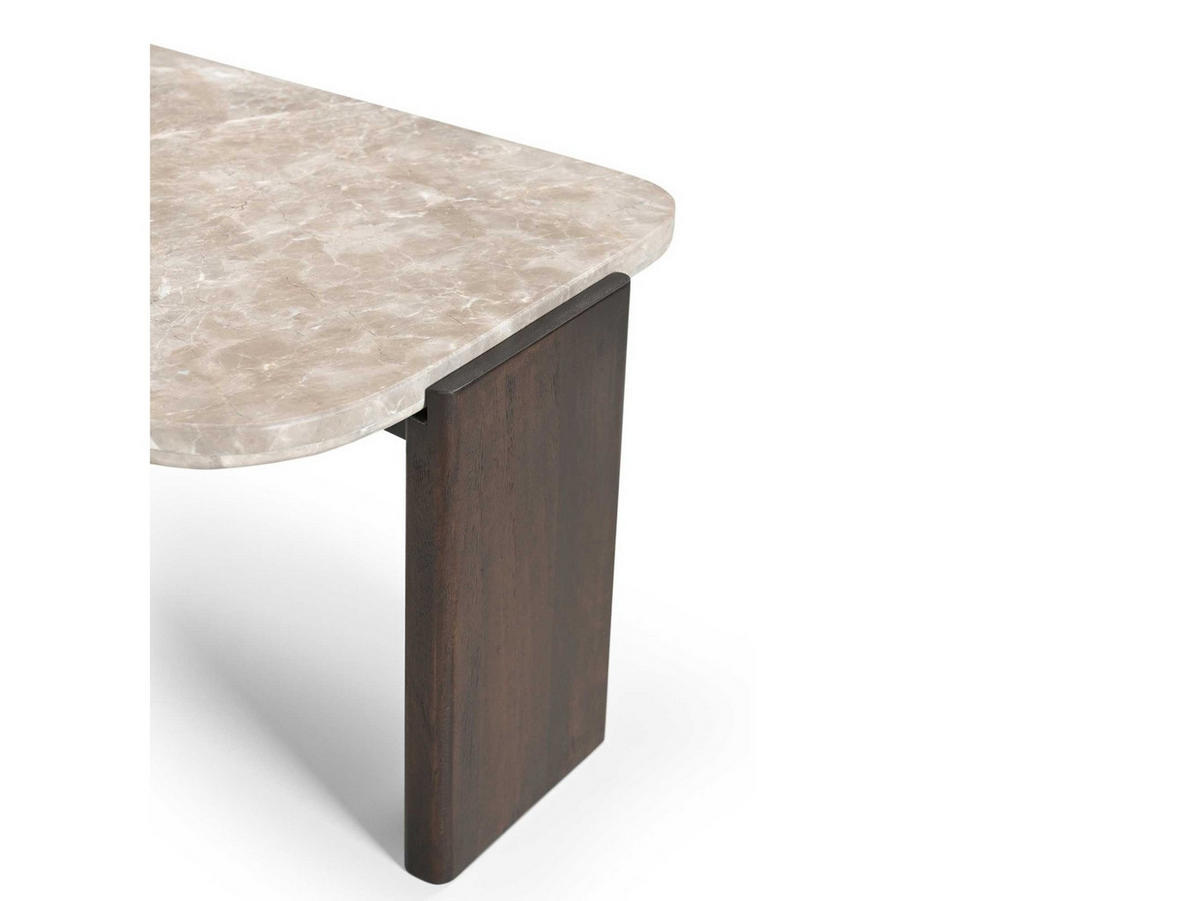 COUCHTISCH Silva Mangoholz 130 cm / 65 cm Beige - Beige, Holz (65/130/37cm)