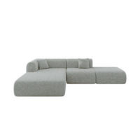 ECKSOFA Ottomane Links OVLY-L 289x176x71 Grün Chenille - Dunkelgrün/Schwarz, Holzwerkstoff/Kunststoff (176/289cm) - ALTDECOR