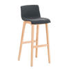 BARHOCKER Stoff dunkelgrau - Eukalyptusholzfarben/Dunkelgrau, Holz/Textil (41/101/46cm) - CLP