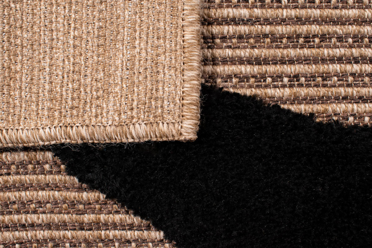 TEPPICH mit Juteoptik schwarzem Gesichtsmotiv Palma 200x290 cm - Schwarz, Textil (200/290cm) - Nazar Rugs