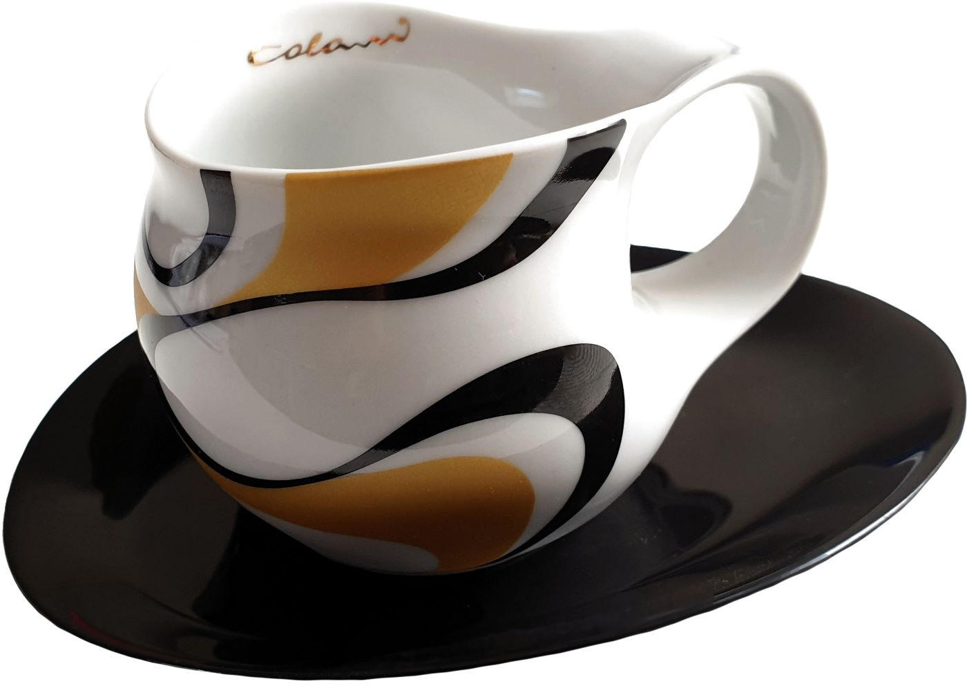 ESPRESSOTASSE mit Untertasse wave gold black - Goldfarben/Multicolor, Keramik (0.1L) - Luigi Colani Porzellan