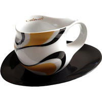 ESPRESSOTASSE mit Untertasse wave gold black - Goldfarben/Multicolor, Keramik (0.1L) - Luigi Colani Porzellan