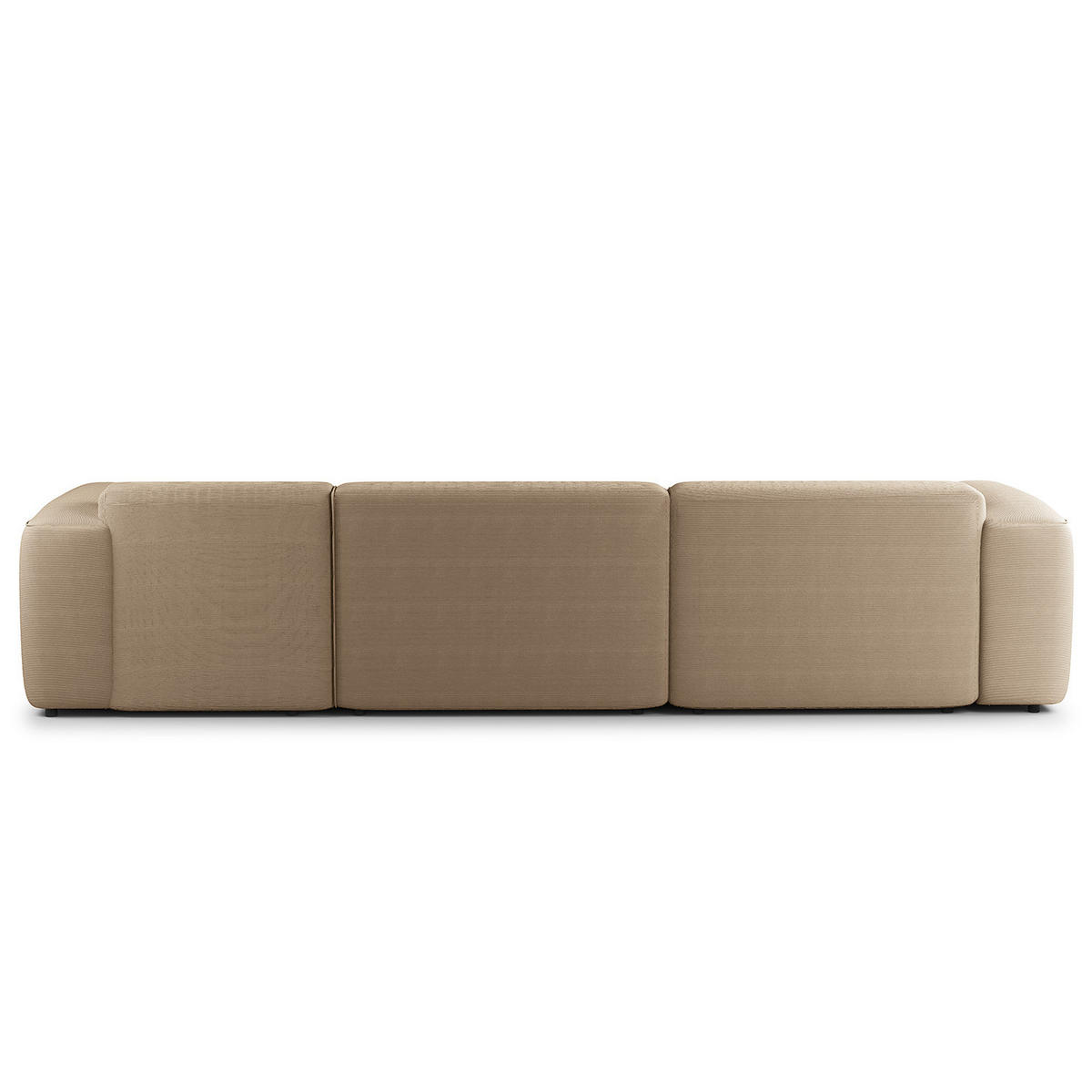 3-SITZER ECKSOFA mit Longchair - Taupe/Schwarz, Kunststoff/Textil (317/173cm) - home24