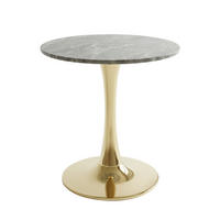 ESSTISCH Ø 70 cm Runder Marmor-Optik - Grau, Keramik (70/70/72cm) - Urban Meuble