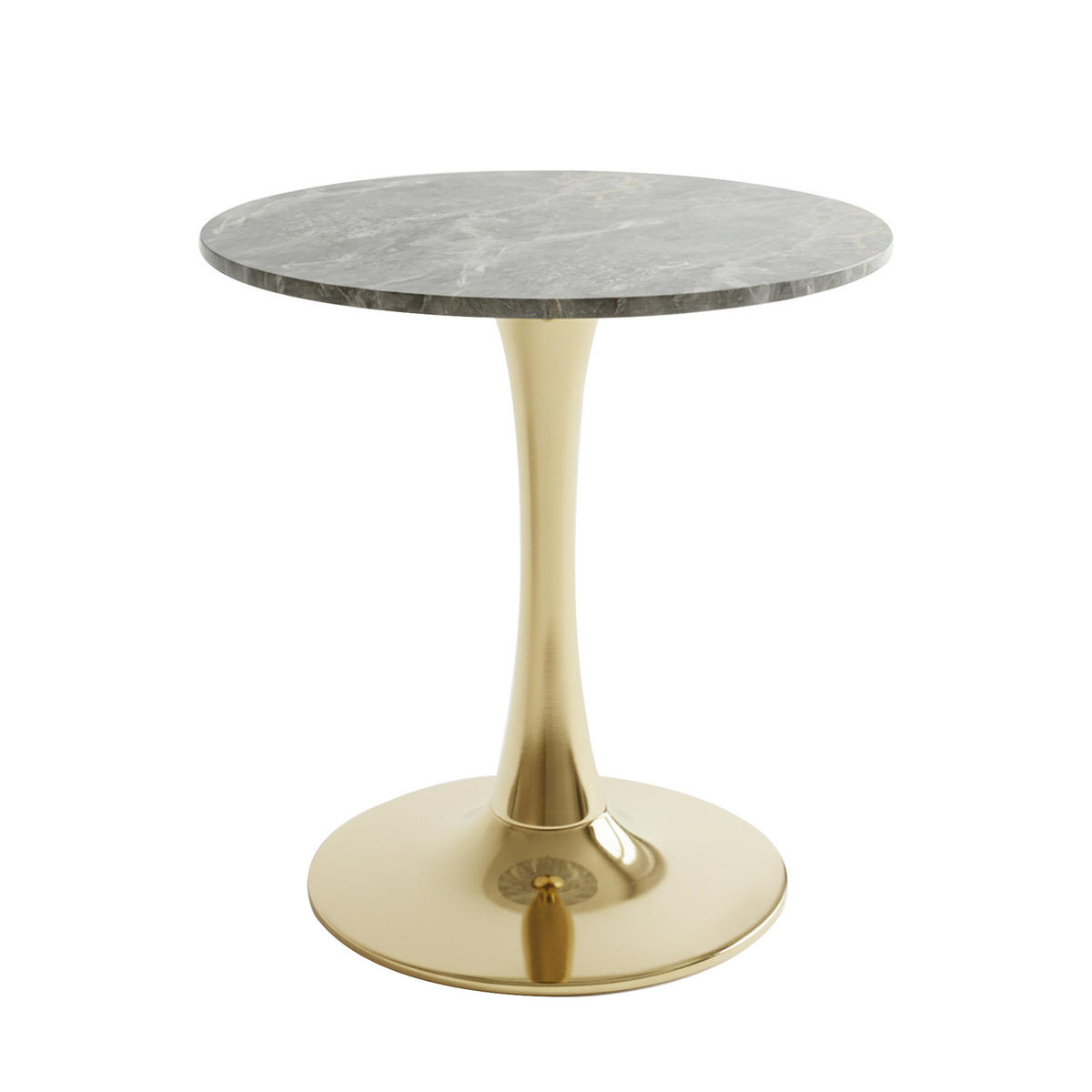 ESSTISCH Ø 70 cm Runder Marmor-Optik - Grau, Keramik (70/70/72cm) - Urban Meuble