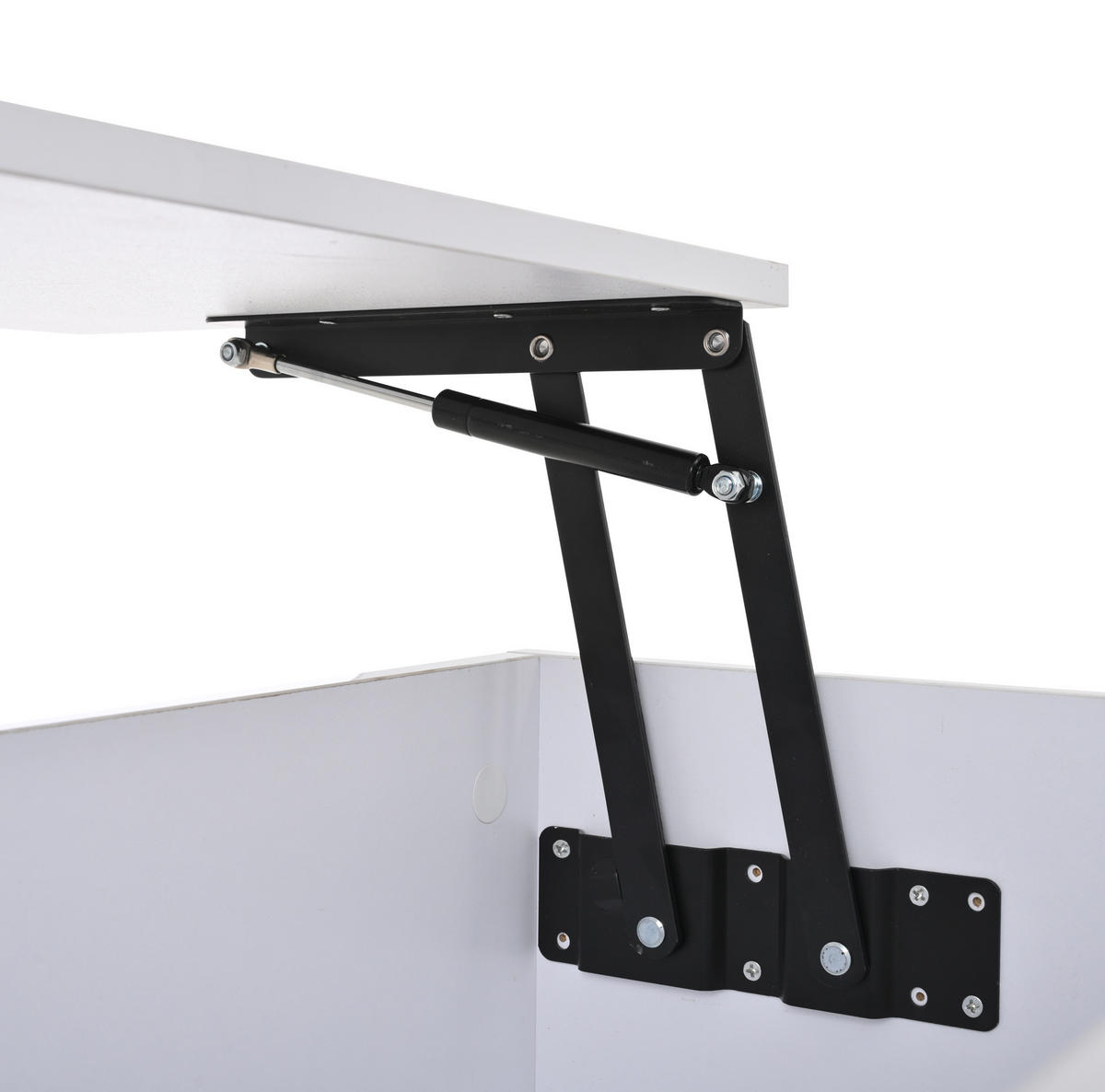 COUCHTISCH 100/50/40 cm weiß aus Spanplatte mit Höhenverstellung und LED - Weiß, Holzwerkstoff (100/50/40cm) - OKMYHOME