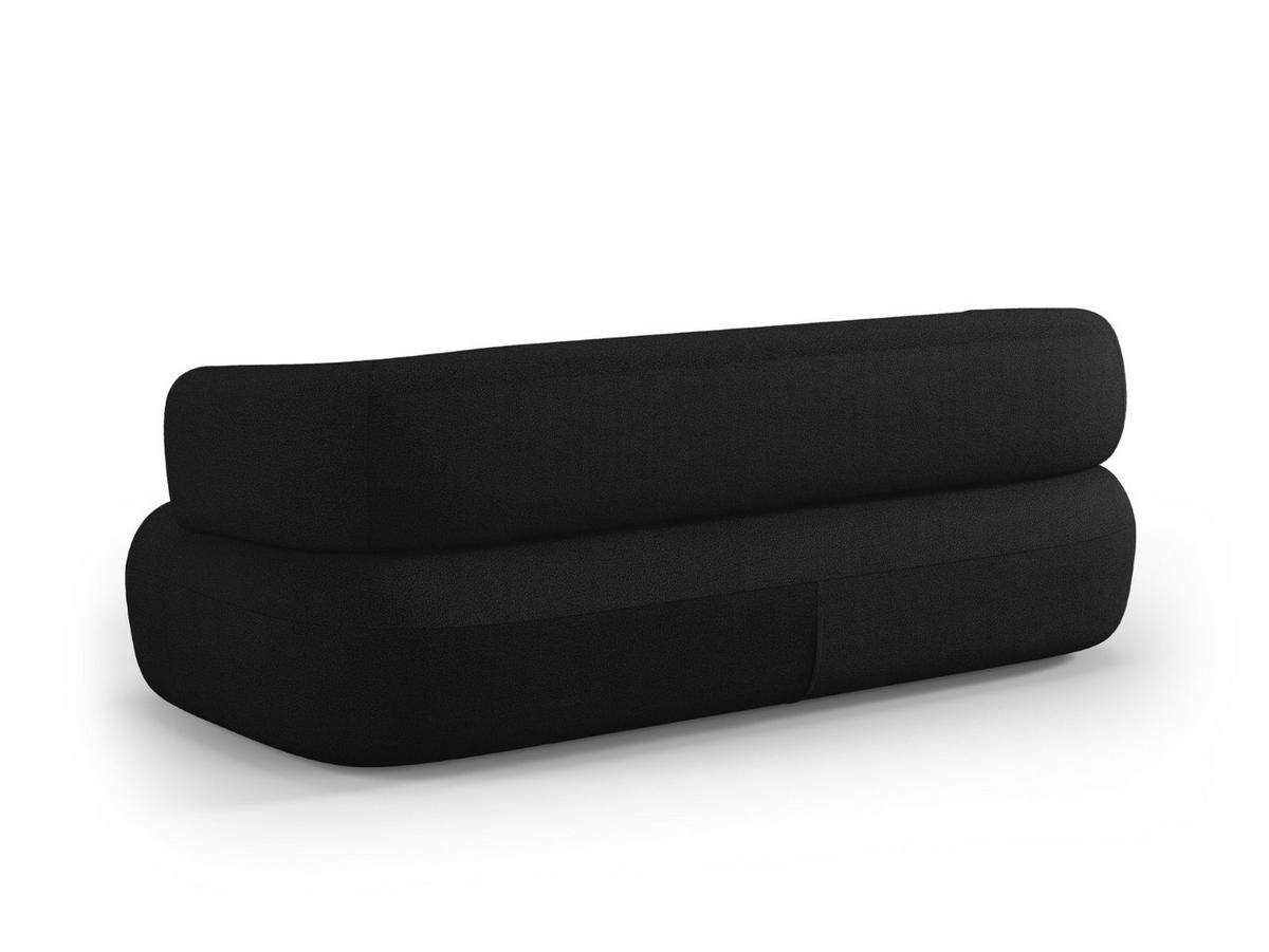 SOFA Jenny aus Boucle schwarz 3 Sitzplätze - Schwarz, Textil (90/73/178cm) - Micadoni