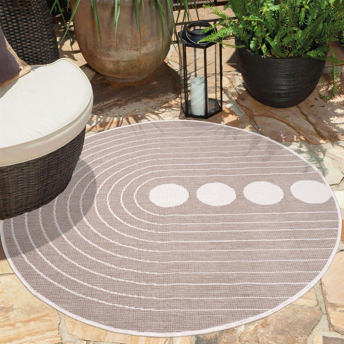 OUTDOOR-TEPPICH DuoRug 5739 Creme 120x120 cm - Beige, Textil (120/120cm) - carpet city