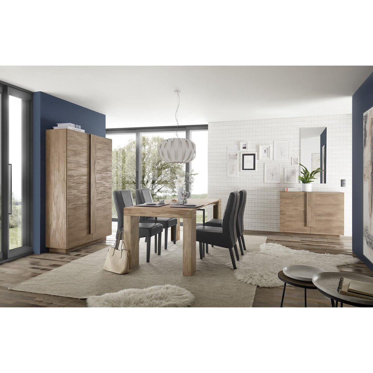 SIDEBOARD mit 2 Türen L120 cm - Jupiter - Eiche Artisan, Holzwerkstoff (44/90/120cm) - Calicosy