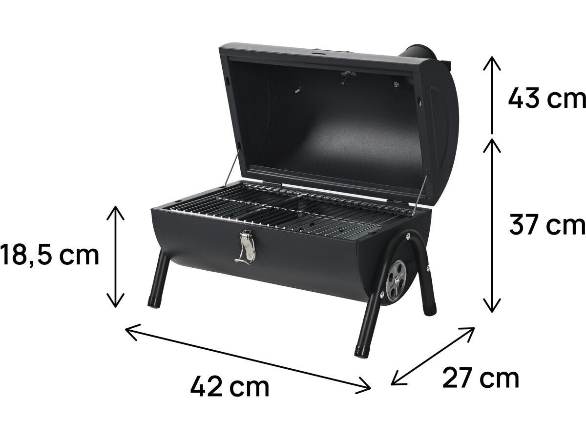 HOLZKOHLENGRILL captain Schwarz - Schwarz, Metall (27/43/42cm) - Habitat Garten