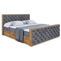 BOXBETT mit Matratze H4 und Lattenrost - LOLLI3-Z - 160x200 - Dunkelgrau Casablanca - Dunkelgrau, Holzwerkstoff (160/200cm) - ALTDECOR