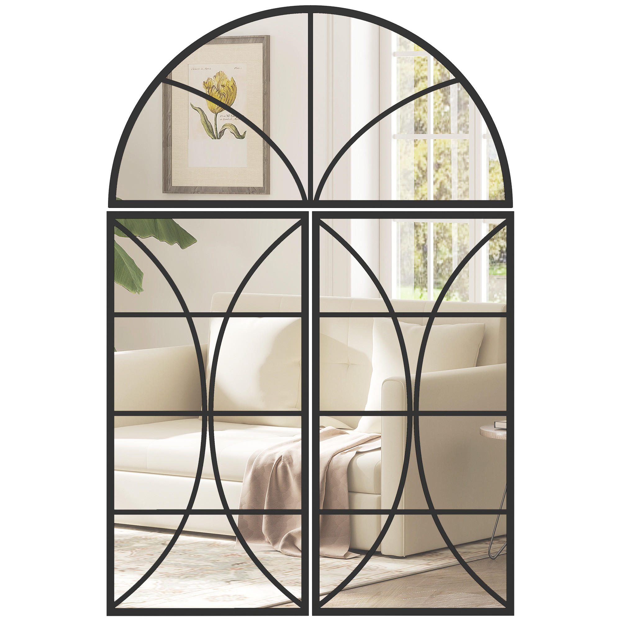 WANDSPIEGEL Schwarz 3er-Set 120/80 cm - Schwarz, Glas (80/120/2cm) - PANGIVO