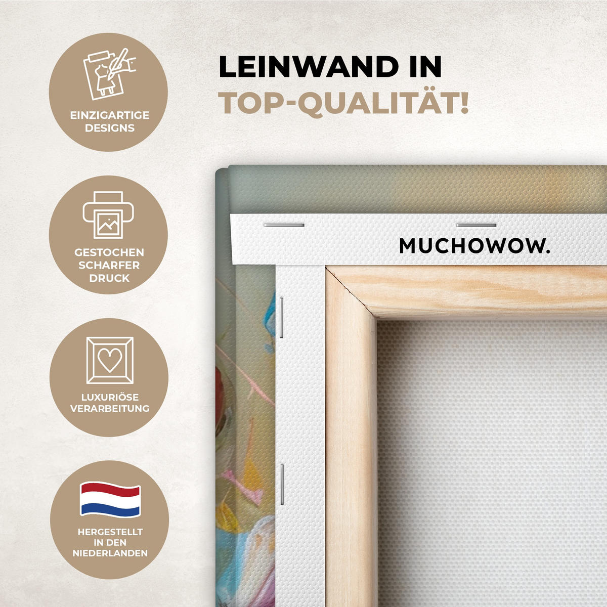 LEINWANDBILD Blumen - Kunst - Natur - Ölgemälde 60x80 cm - Multicolor, Textil (60/80cm) - MuchoWow