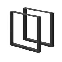 TISCHBEINE Schwarz 80 x 72 cm Quadratisch - Schwarz, Metall (80/72/8cm) - Vicco