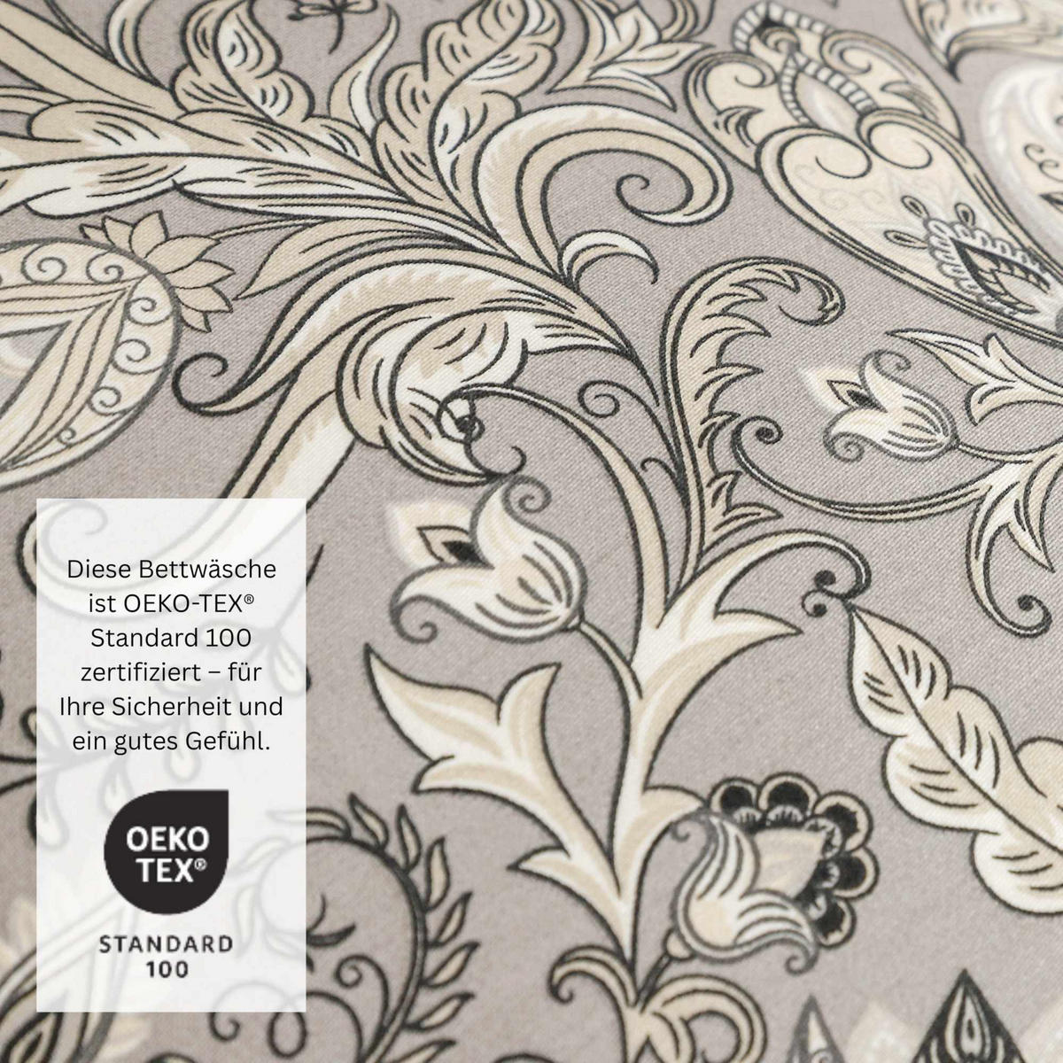 SATIN BETTWÄSCHE SALMLO - Grau, Textil (135/200cm) - Esprit