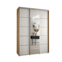 SCHWEBETÜRENSCHRANK 235,2/180/45 3-türig - Silberfarben/Weiß, Holz/Metall (180/235/45cm) - Abiks Möbel