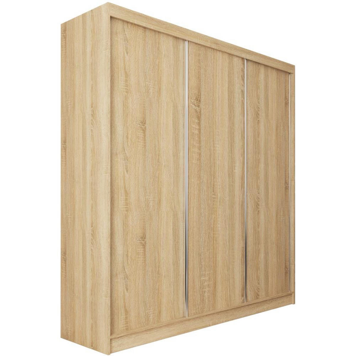SCHWEBETÜRENSCHRANK Mario 240/216/61 eiche Sonoma mit Schubladen - Sonoma Eiche, Holzwerkstoff (240/216/61cm) - Beautysofa