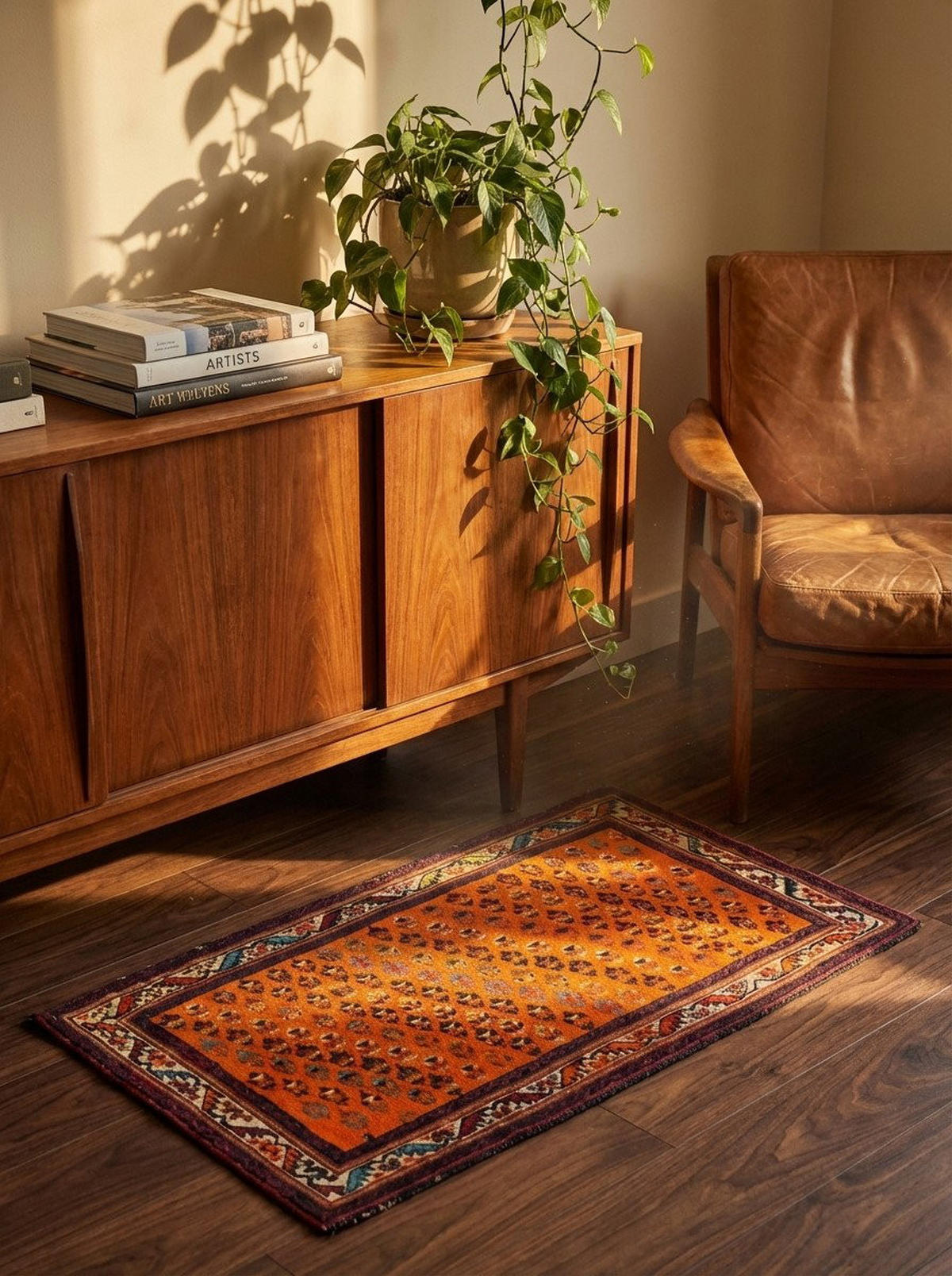 TEPPICH Gashgai Orange 57/97 cm Schurwolle - Orange, Textil (97/57cm) - Looma