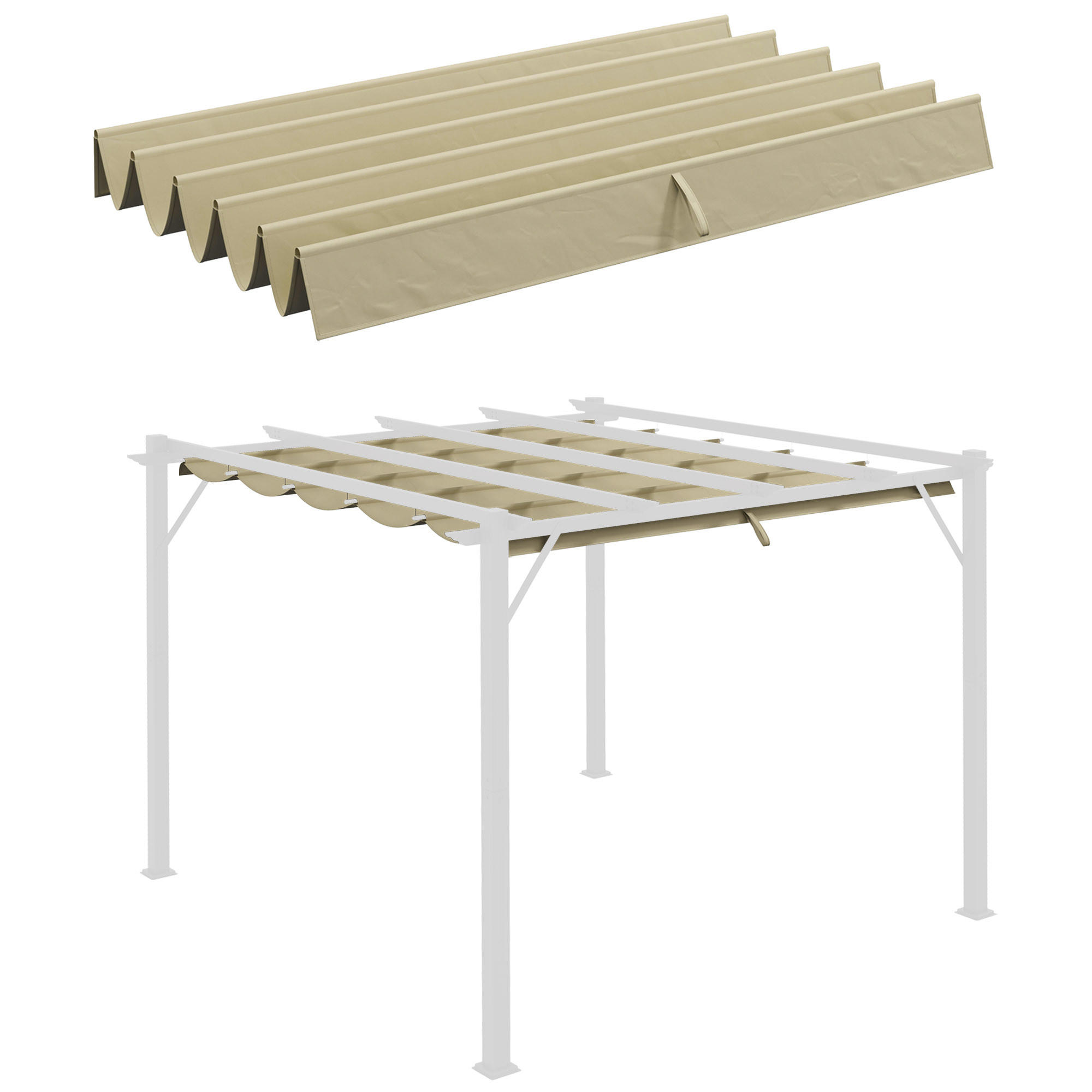 PERGOLA ERSATZDACH 3x3 m beige - Beige, Textil (250/6/255cm) - LEBENLANG