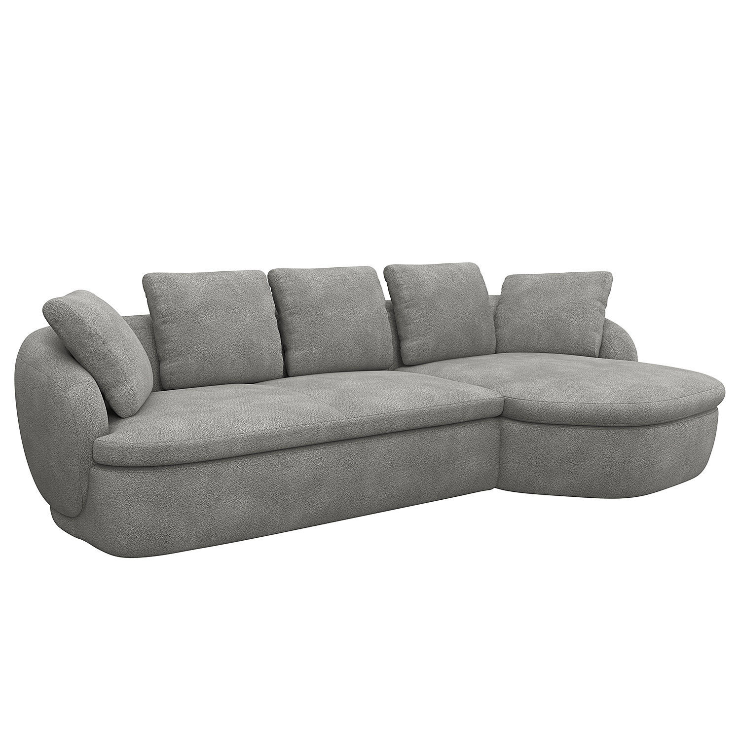 ECKSOFA mit Longchair - Schwarz/Grau, Kunststoff/Textil (276/146cm) - home24