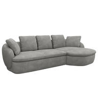 ECKSOFA mit Longchair - Schwarz/Grau, Kunststoff/Textil (276/146cm) - home24