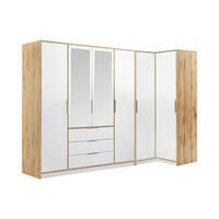 KLEIDERSCHRANK - 302 cm, 311 cm x 106.5 cm - Holz, Platte - Naturfarben Hell, Weiß LAMIKI - Naturfarben/Weiß, Holz (302/200/106.5cm) - Vente-Unique