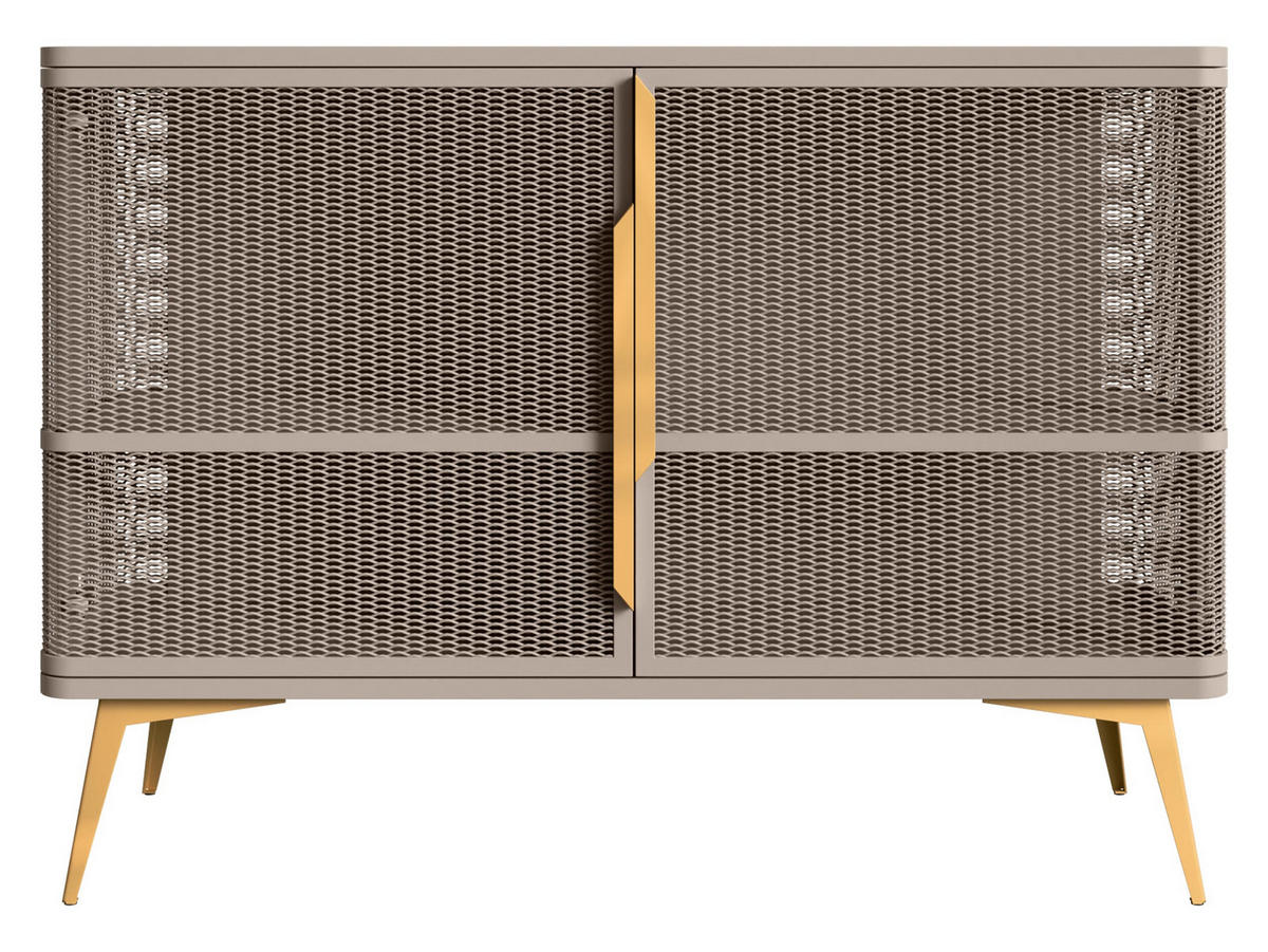 KOMMODE Modera 2 - Kaschmir/Goldfarben, Holzwerkstoff/Metall (120/85/40cm) - MIRJAN24