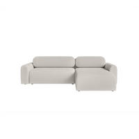 ECKSOFA Lome L mit Schlaffunktion, Silber - Grau, Textil (286/185cm) - Fedve