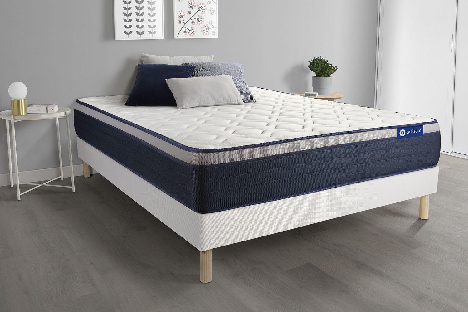 BETT Actimemo max Memory-Schaum 180 x 220 cm h3 - Kit Bettgestell Weiß - Beige/Weiß, Holz (180/220cm) - ACTISOM