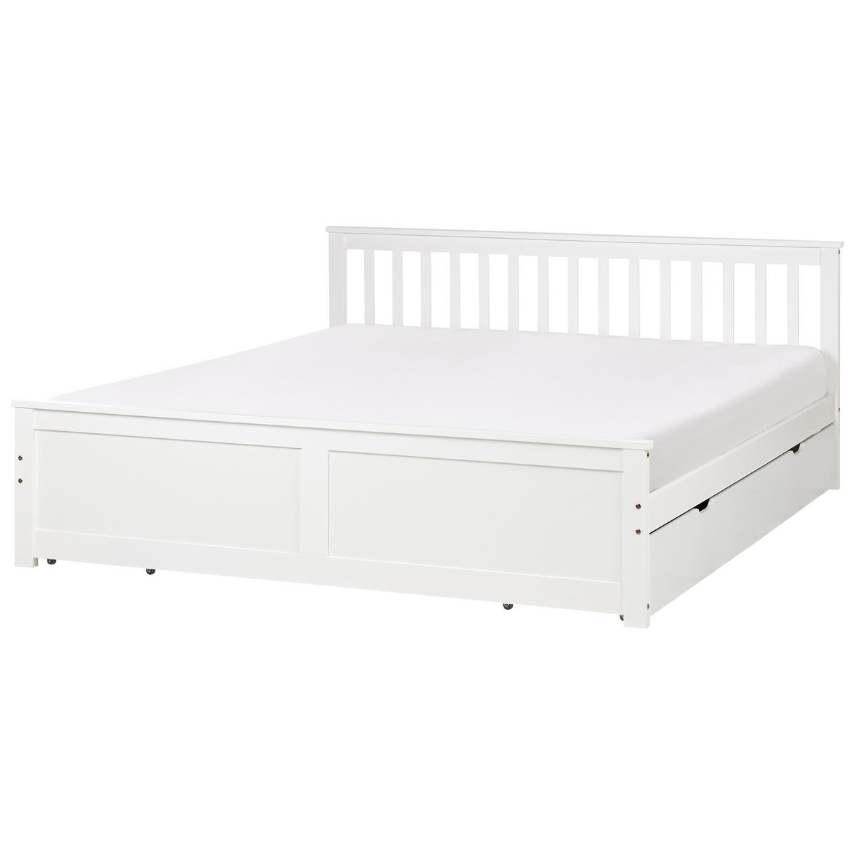 BETT mit Schubladen 180x200 cm Weiß Olendon - Weiß, Holz (180/200cm) - Beliani