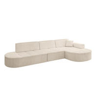 ECKSOFA Ottomane Rechts TARO-L2 - 328x171x79,5 cm Beige - Beige, Holzwerkstoff/Textil (328/171cm) - ALTDECOR