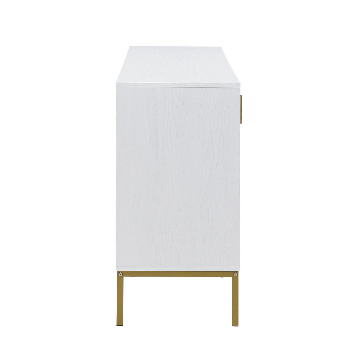 SIDEBOARD aus MDF in Weiß/Holzoptik mit 4 Türen und höhenverstellbaren Böden, 160/40/80,5 cm, Weiß/Holzoptik - Weiß, Holzwerkstoff (40/80.5/160cm) - Redom