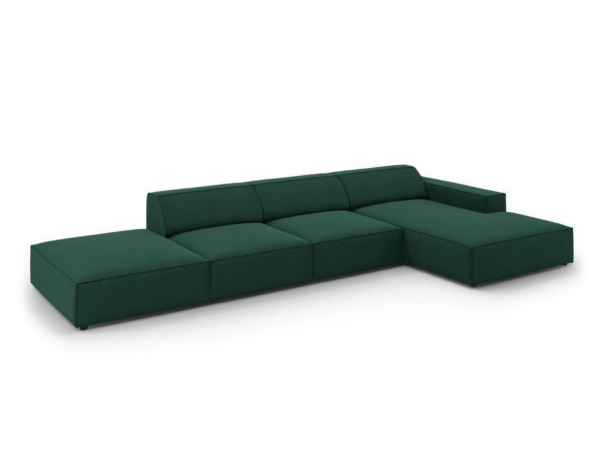 ECKSOFA rechts Jodie aus strukturiertem Stoff grün 5 Sitzplätze - Grün, Textil (166/341cm) - Micadoni