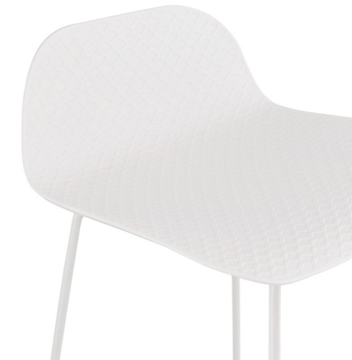 SITZHOCKER Kunststoff Metallgestell Sitzhöhe 66cm Industriedesign JORALI MINI, Weiß 48x53x85 cm - Weiß, Kunststoff/Metall (48/85/53cm) - KADIMA DESIGN