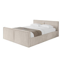 POLSTERBETT mit Bettkasten, Fußteil und Lattenrost, Boxbett mit Matratze H3/H4 - EMMI-Z-V1 180x200 Beige - Beige, Holzwerkstoff/Textil (180/200cm) - ALTDECOR