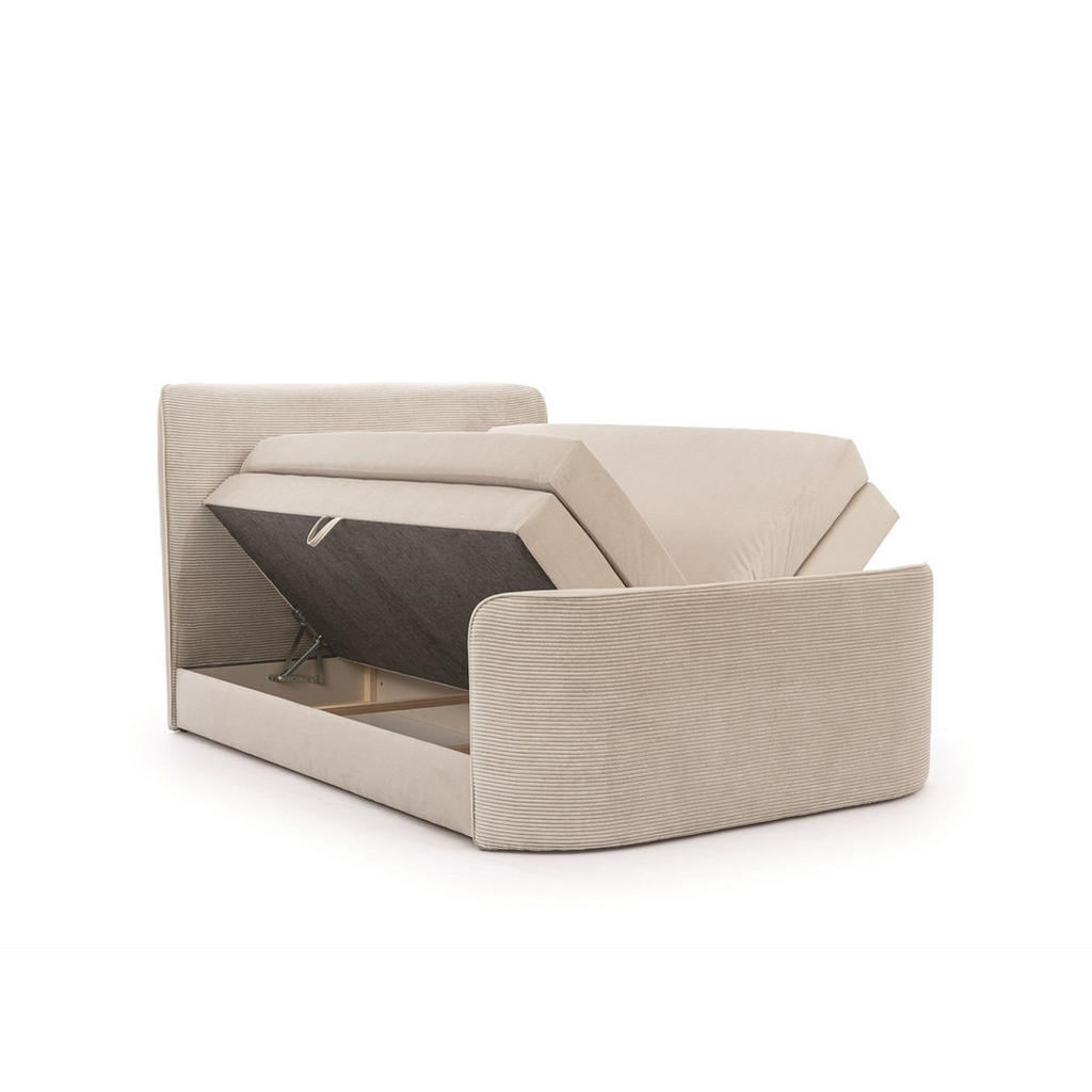 Thumbnail - Fun Möbel Boxspringbett, Schwarz, Textil, 180x200 cm, Schlafzimmer, Betten, Boxspringbetten