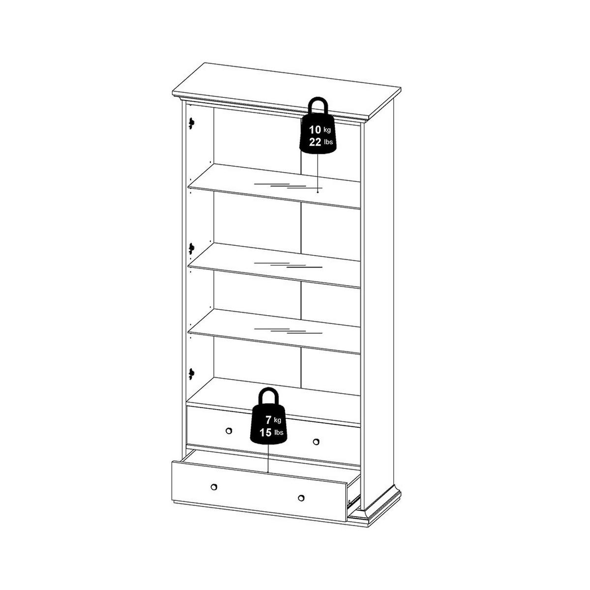 VITRINE Weiß - Weiß, Holzwerkstoff (96/201/42cm) - ebuy24