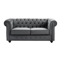SOFA ohne Schlafmöglichkeit - 2 Personen - Samt, Stoff - Anthrazitgrau - - Anthrazit, Textil (168/72/88cm) - Vente-Unique