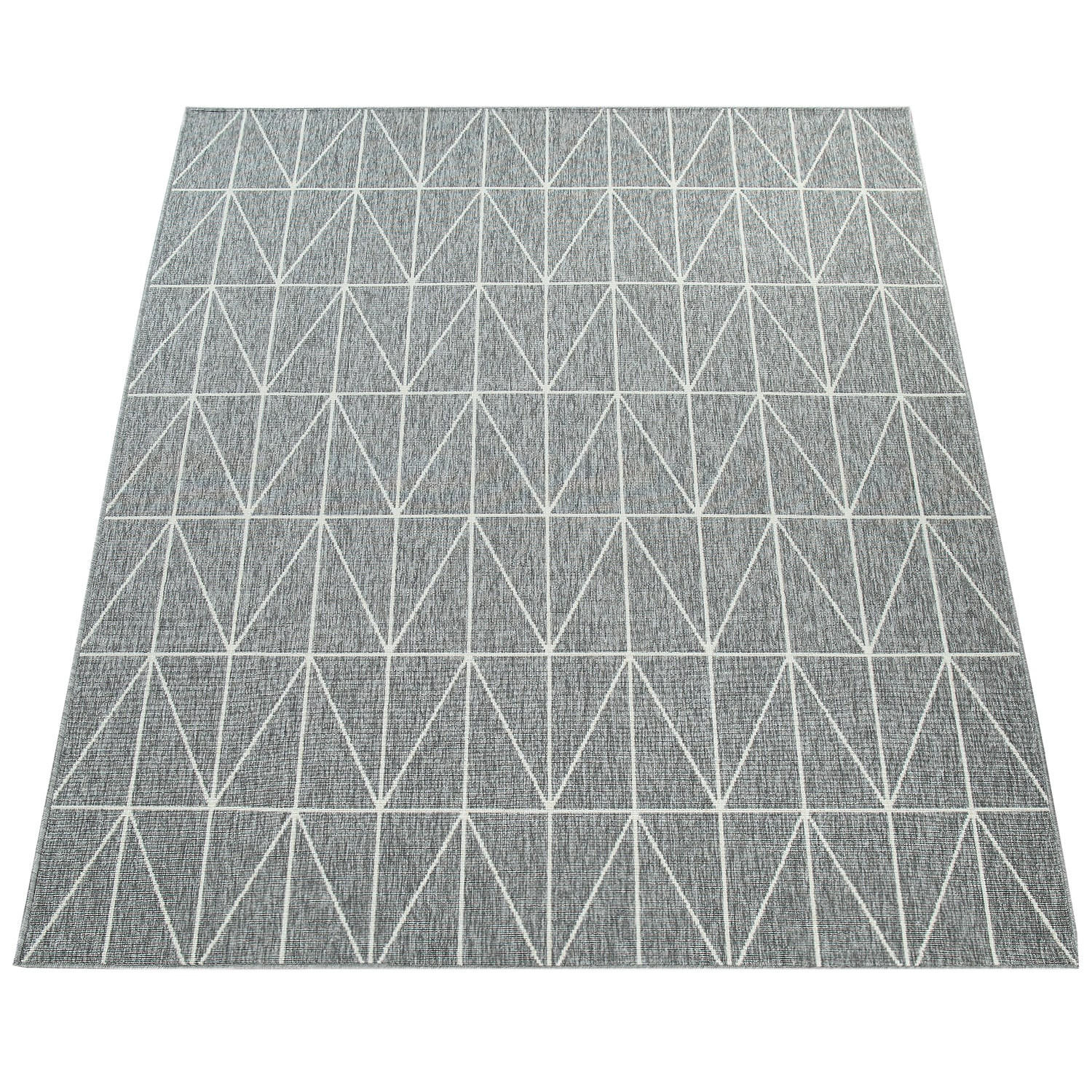 TEPPICH Outdoor Geometrisch Balkon, Terrasse schmutzabweisend Grau Rechteckig 160x230 - Grau, Textil (160/230cm) - KADIMA DESIGN