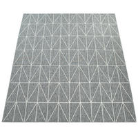 TEPPICH Outdoor Geometrisch Balkon, Terrasse schmutzabweisend Grau Rechteckig 160x230 - Grau, Textil (160/230cm) - KADIMA DESIGN