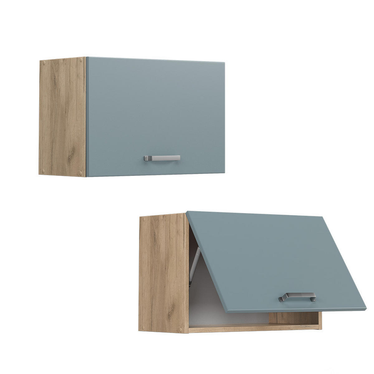 HÄNGESCHRANK R-Line Blau-Grau 60 cm Flach - Honigeiche/Eiche Wotan, Holzwerkstoff (60/40/31cm) - Vicco