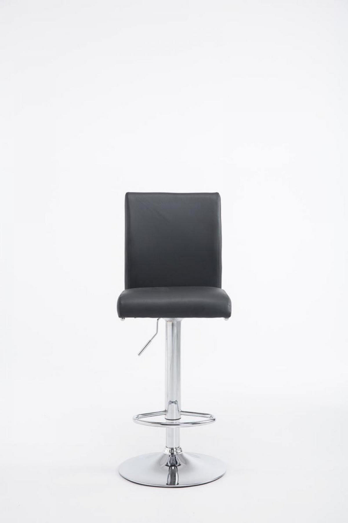 BARHOCKER Lederlook schwarz - Chromfarben/Schwarz, Textil/Metall (38.5/95/47cm) - CLP