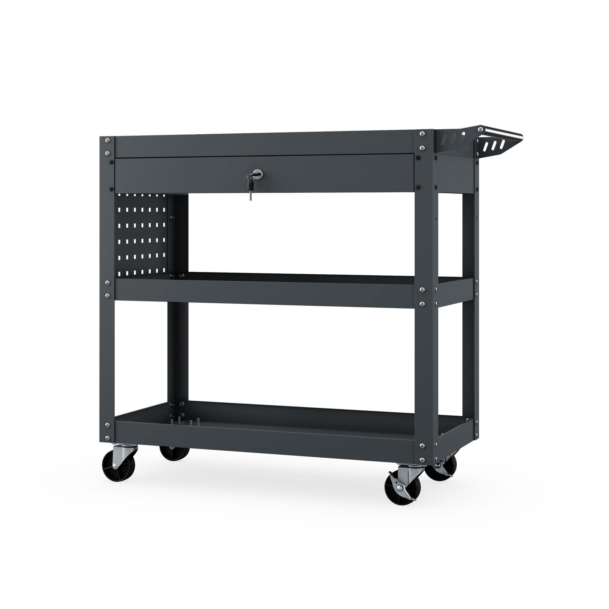 WERKSTATT-WERKZEUGWAGEN FRED 80x80x38 cm - Anthrazit, Metall (80/80/38cm)